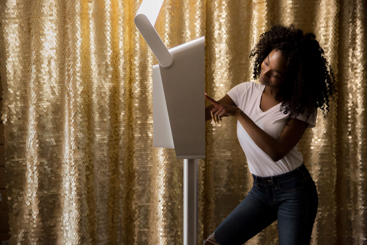 Girl with photo booth