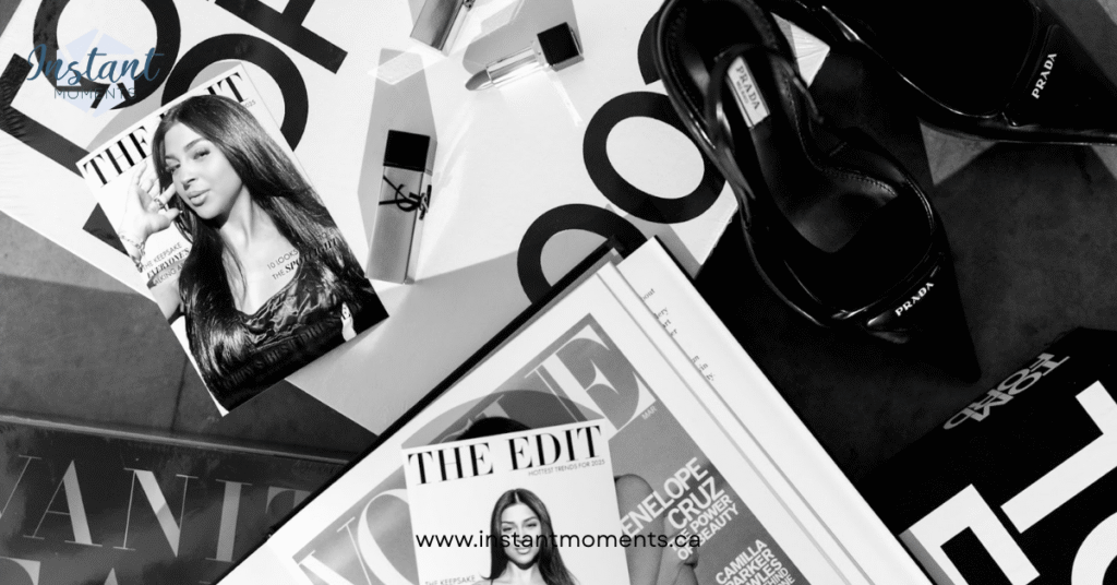 Black and white printed photos