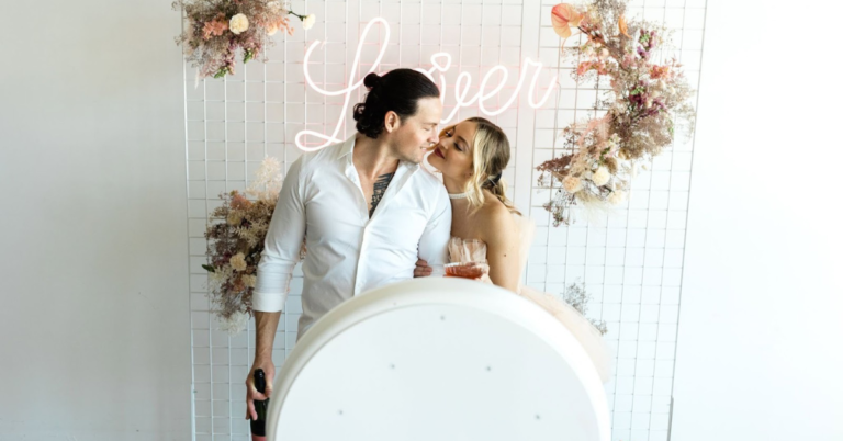 Wedding party photo booth