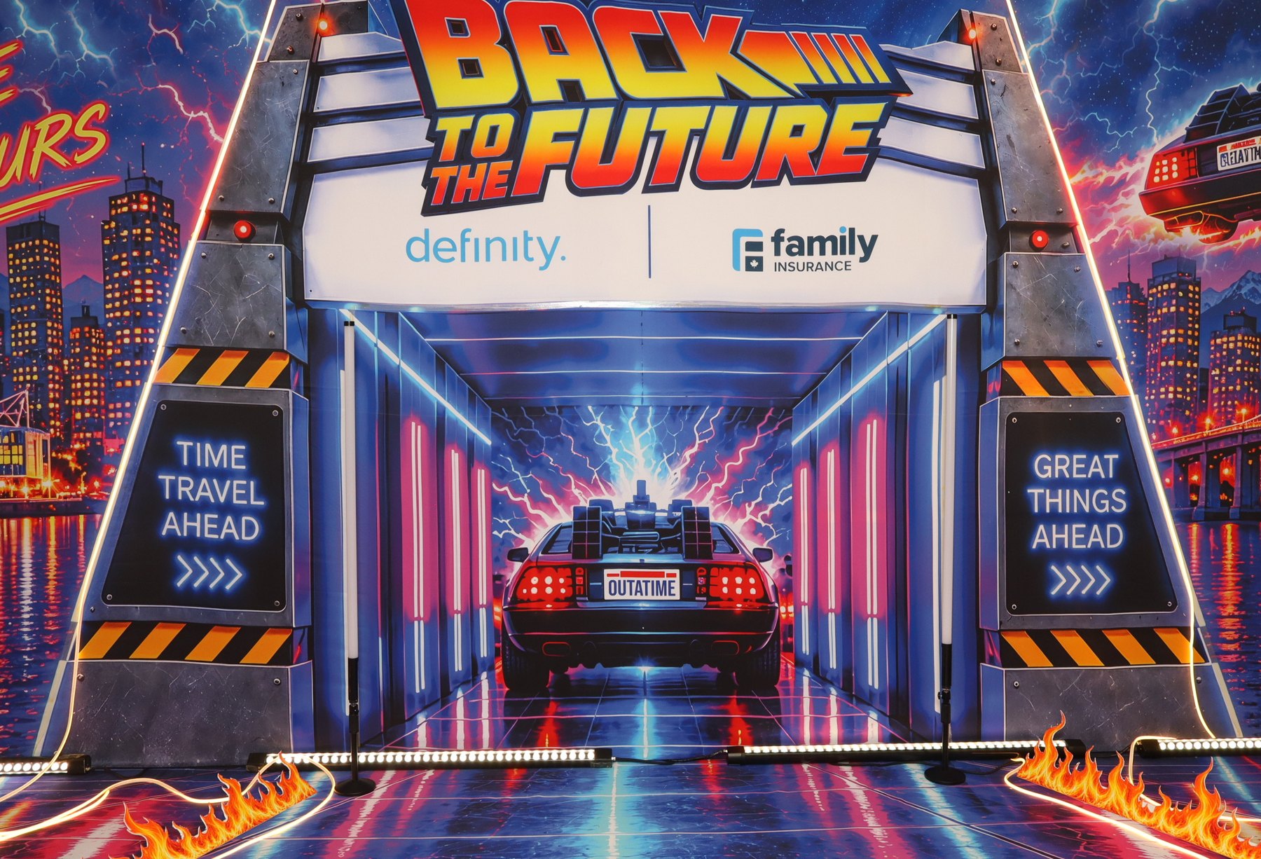 The Back to the Future photo activation for Definity and Family Insurance at the IBABC Trade Show, Hyatt Regency Vancouver