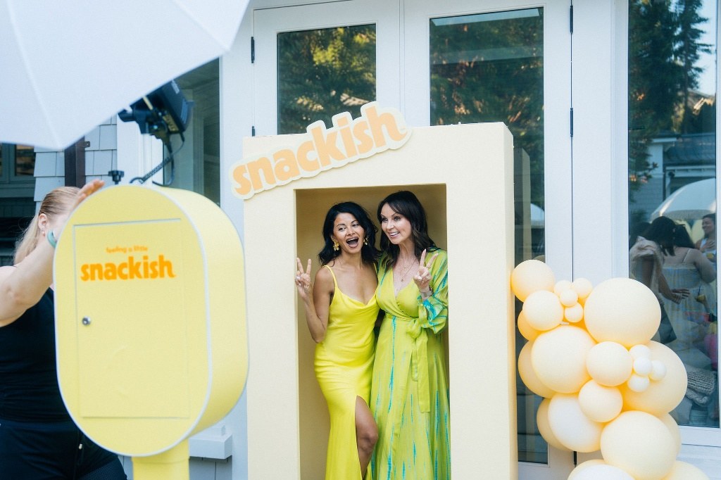 Yellow Snackish branded photo booth wrap at the Summer Soirée in Vancouver